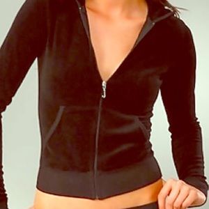 Juicy Couture Original DARK GREEN Velour Zip-up